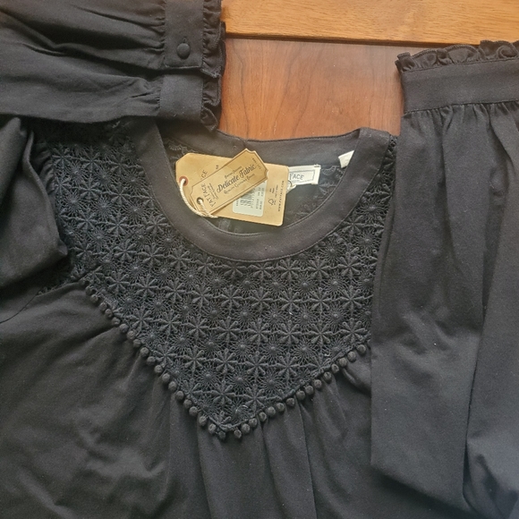 NWT Fat Face Black Peasant Blouse L - Picture 2 of 5